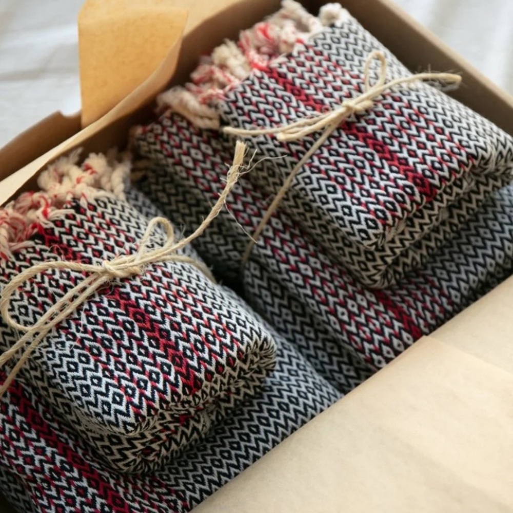 Oddbird Co | Set of 2 Redline Handwoven Turkish Hand Towel Collection